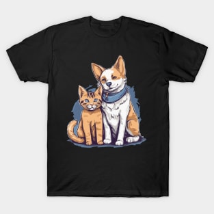 Dog and cat with good relations T-Shirt